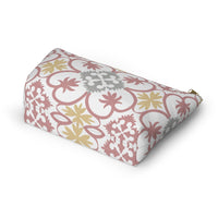 Portugal Tile Accessory Pouch w T-bottom in Pink